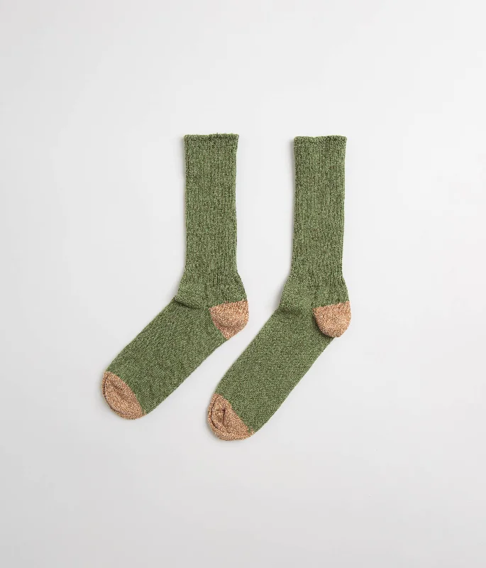 Eco-friendly cotton socks-Mollusk Marled Utility Socks - Moss Green