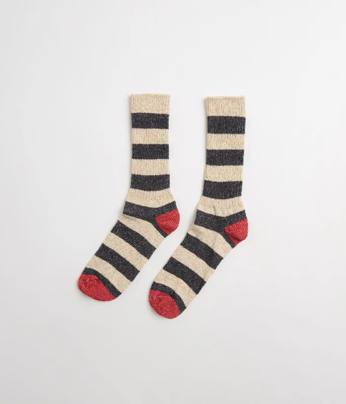 Thermal hiking socks-Mollusk Stripe Utility Socks - Charcoal Stripe