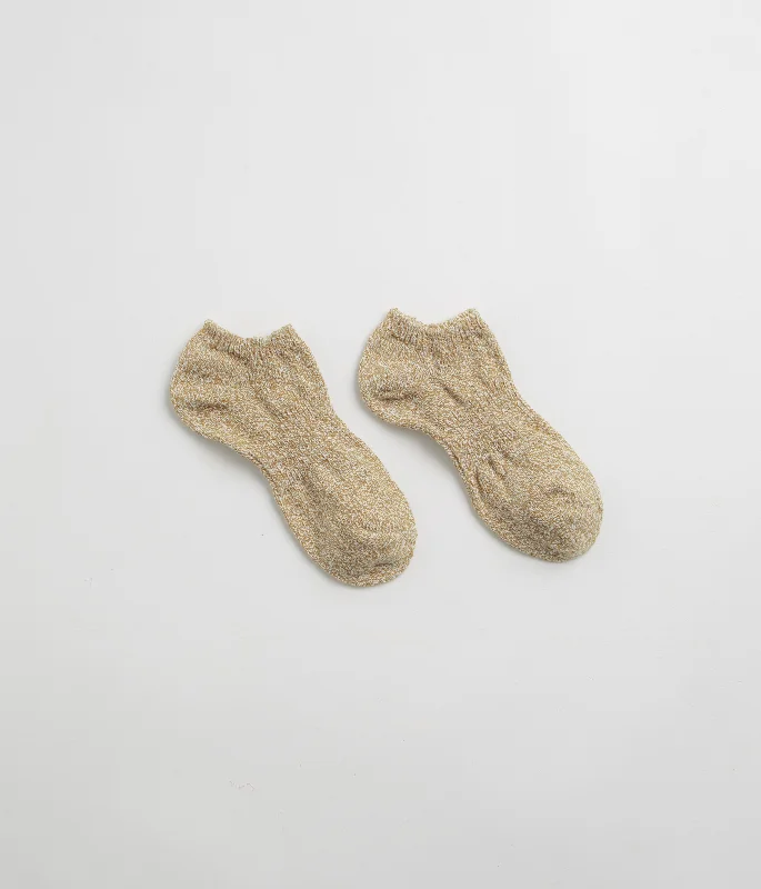 Elegant crew socks-Mollusk Twist Ankle Socks - Ochre