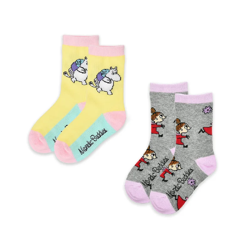 Fun striped socks-Moomintroll & Little My Kids Socks 2-Set - Nordicbuddies