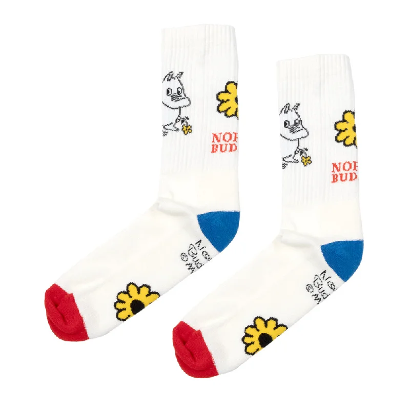 Lightweight animal socks-Moomintroll Men Retro Socks White-red - Nordicbuddies