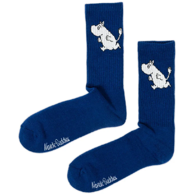 Plush wool socks-Moomintroll Running Sports Socks Dark Blue 40-45 - Nordicbuddies