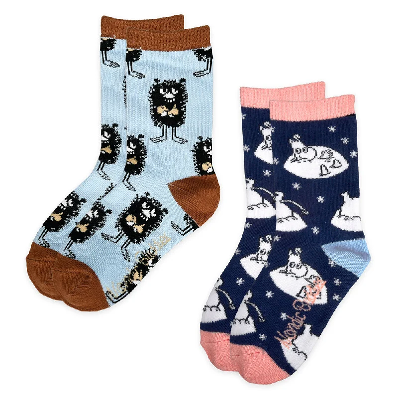 Plush cozy socks-Moomintroll & Stinky Socks Kids 2-set - Nordicbuddies