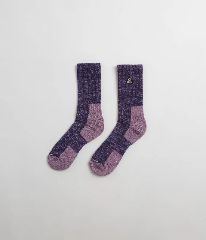 Plush holiday socks-Nike ACG Everyday Cushioned Crew Socks - Purple Ink / Black / Summit White