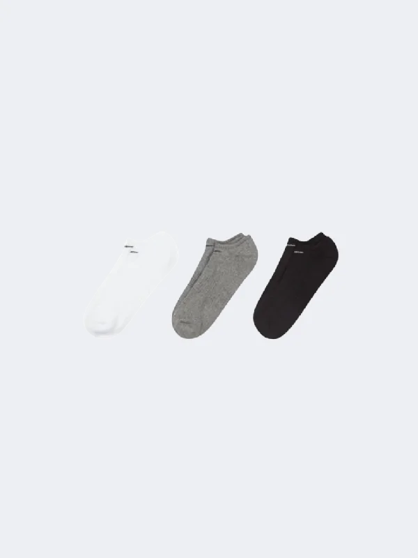 Luxury bamboo socks-Nike Everyday Cushioned Men Training Sock White/Black/Grey