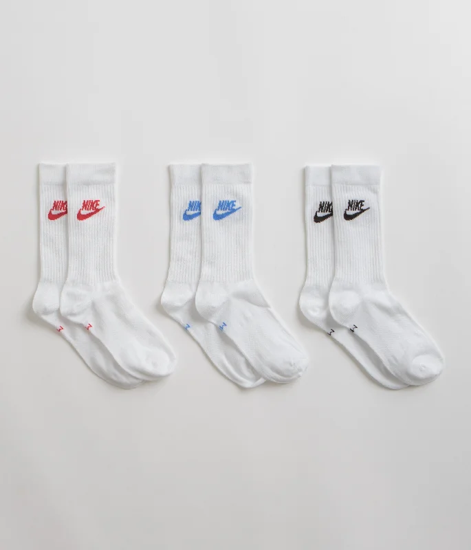 Durable striped socks-Nike Everyday Essential Crew Socks (3 Pair) - Multicolour