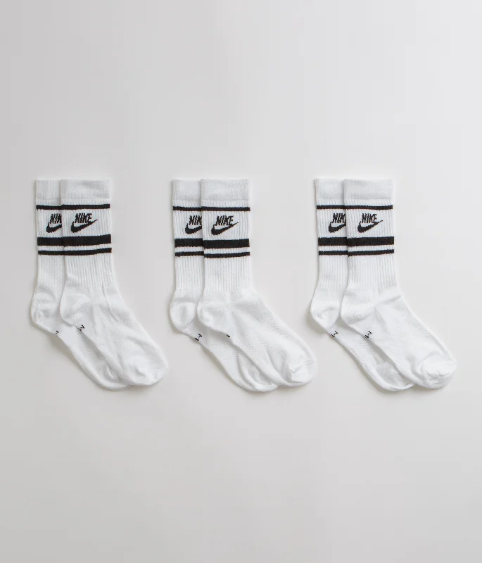 Plush cotton socks-Nike Everyday Essential Crew Socks (3 Pair) - White / Black / Black / Black