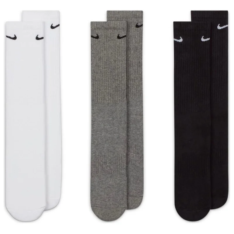 Fuzzy sports socks-Nike - Everyday Cushioned Mens Crew Socks Multi 3 Pack