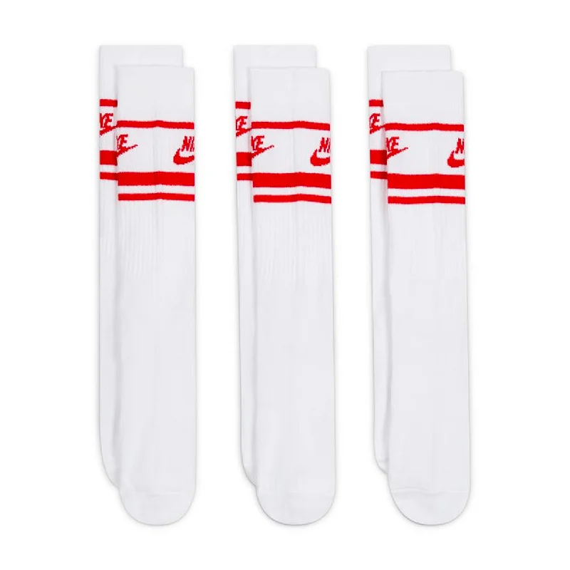 Classic purple socks-Nike - Sportswear Everyday Essential Mens Crew Socks White 3 Pack