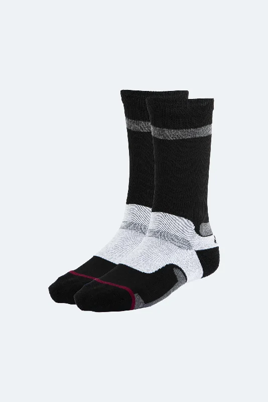 Performance striped socks-Oil And Gaz Sporty Unisex Hiking Sock  Black/D-Grey/L-Grey/Brg