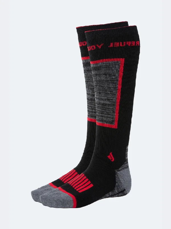 Quirky cotton socks-Oil And Gaz Sporty Unisex Skiing Sock Black/Red