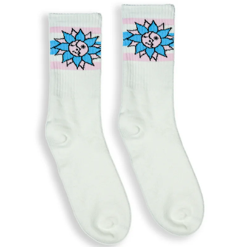 Thin workout socks-Olivia Wardlow Sunshine Roller Skating Crew Socks