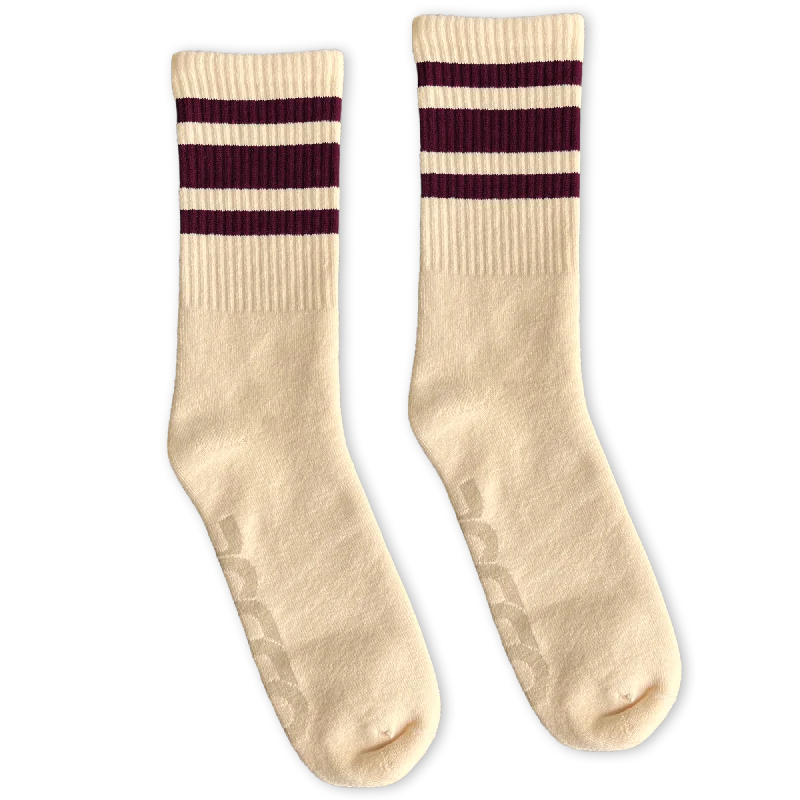 Quirky knit socks-SOCCO Naturals | Maroon Striped