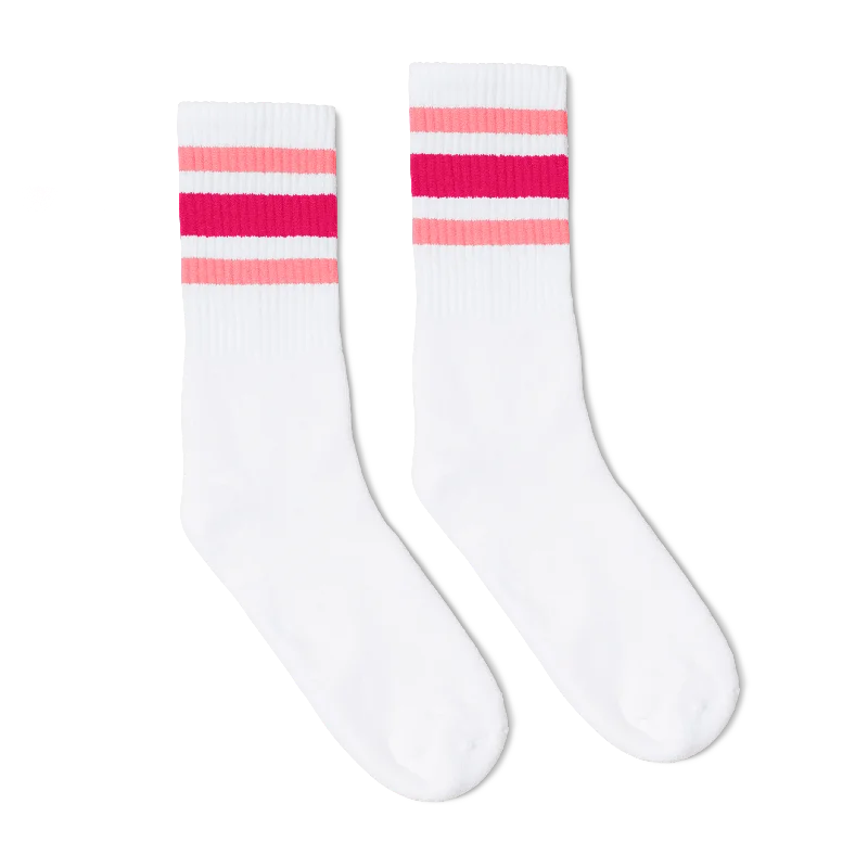 Sporty alpaca socks-Pink Shades | White