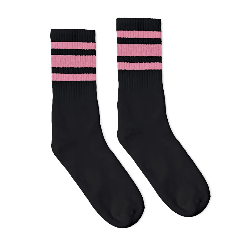 Thin breathable socks-Pink Striped Socks | Black