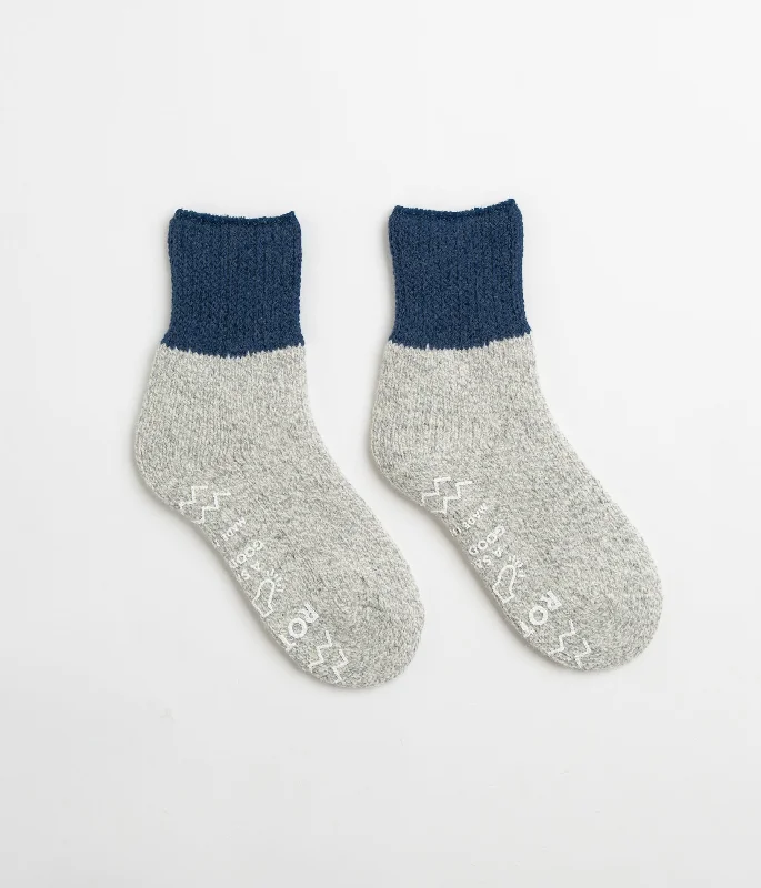 Premium bamboo socks-ROTOTO Double Layer Crew Socks - Blue / Grey