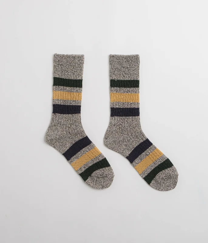 Organic athletic socks-RoToTo Park Stripe Socks - Dark Grey