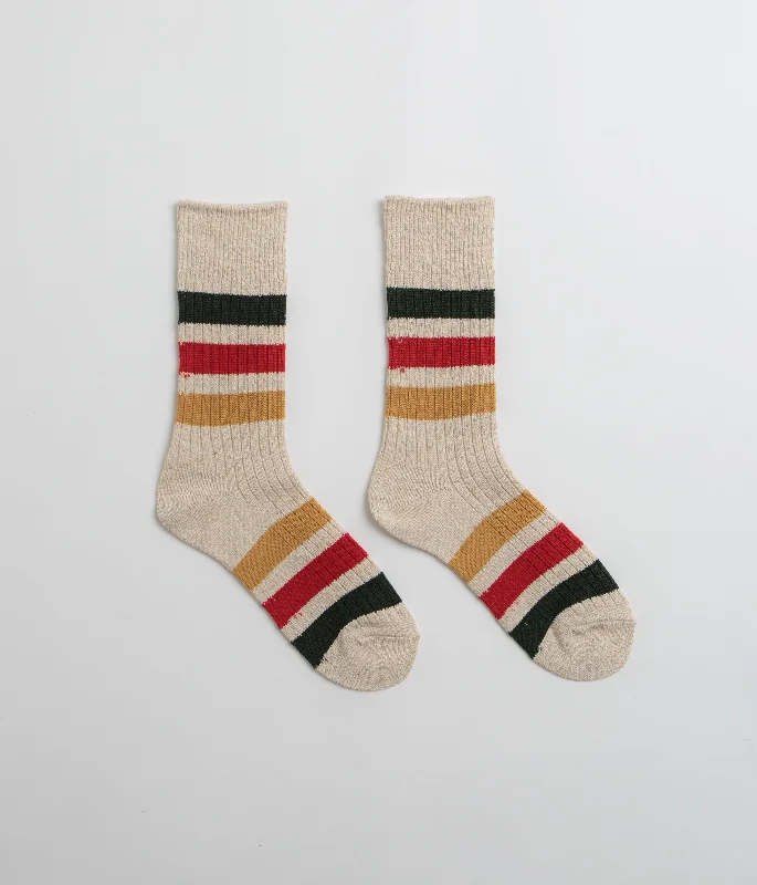 Cushioned striped socks-RoToTo Park Stripe Socks - Ivory