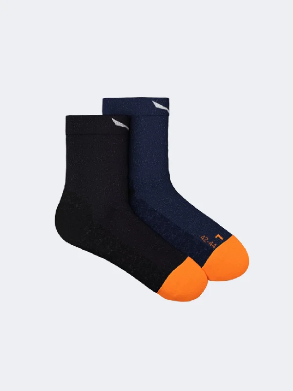 Minimalist black socks-Salewa Wildfire Merino Hemp Quarter Men Sock Black/Navy