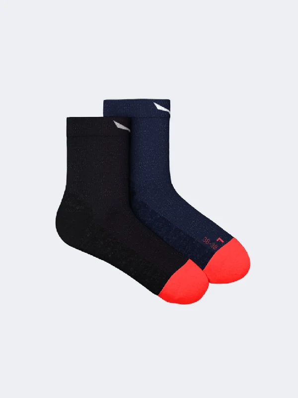 Natural hemp socks-Salewa Wildfire Merino Hemp Quarter Women Sock Black/Navy