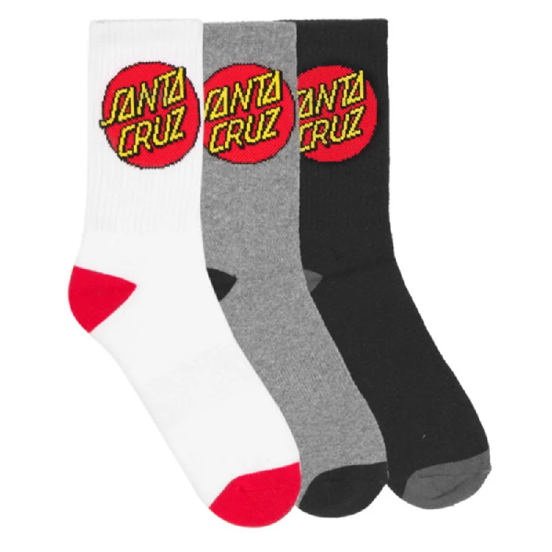 Casual cozy socks-Santa Cruz - Classic Dot 4 Pack Youth Socks Multi