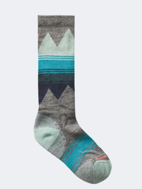 Modern funky socks-Smartwool Lc Otc Unisex Skiing Sock Grey/Blue