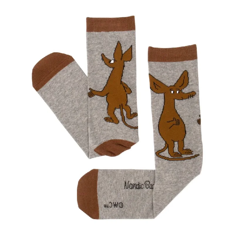 Premium holiday socks-Moomin Sniff Socks Grey 40-45 - Nordicbuddies