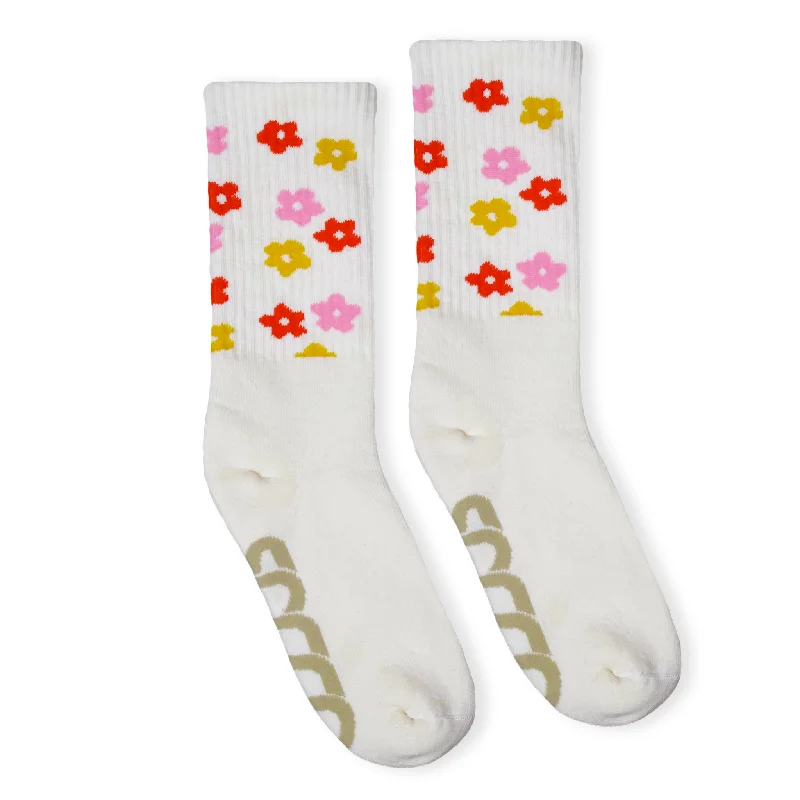 Cushioned outdoor socks-SOCCO Naturals | Flower Power