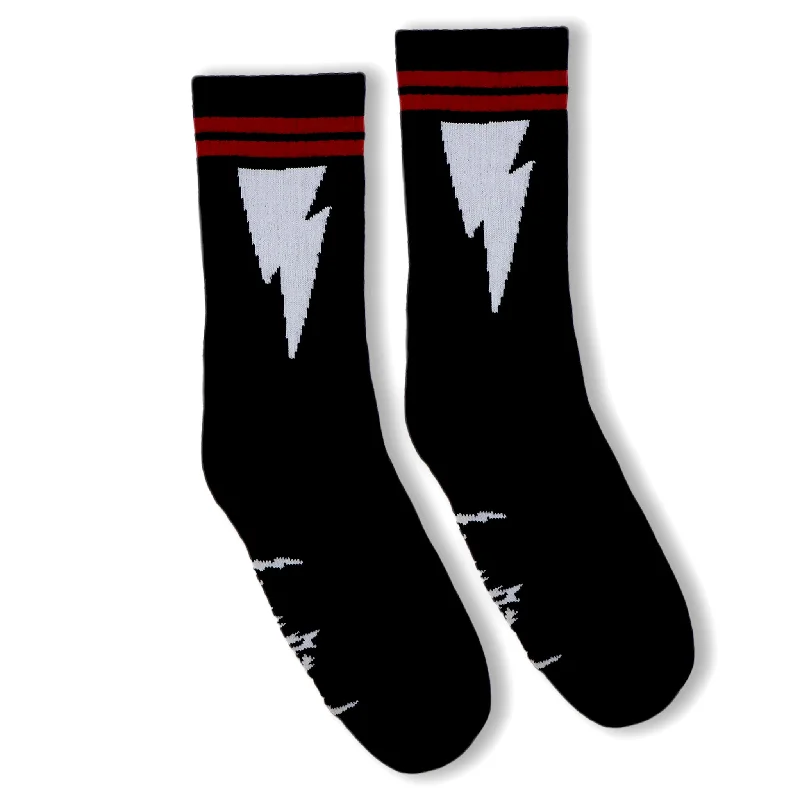 Formal wool socks-SOCCO Organics | Mike Vallely Organic Lightning Bolts | Red Stripes