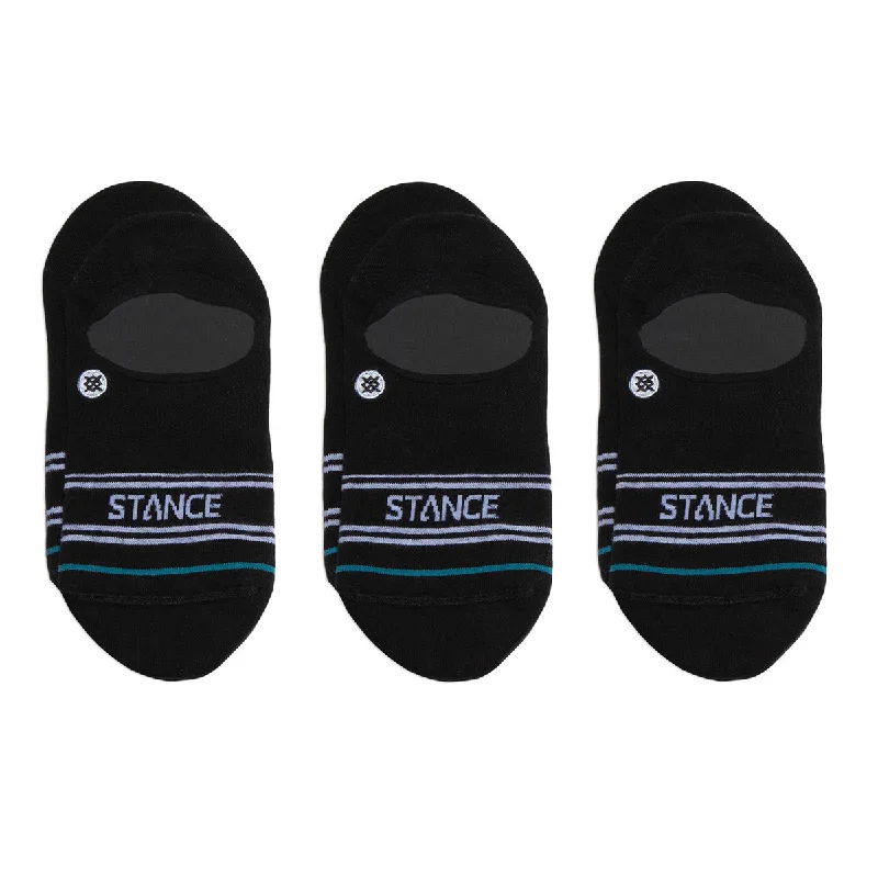 Cushioned holiday socks-Stance - Basic 3 Pack No Show Socks Black