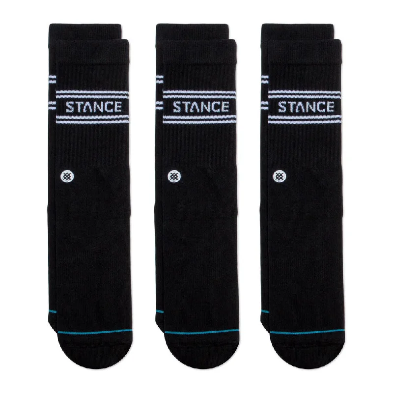 Breathable striped socks-Stance - Basic 3 Pack Socks Black