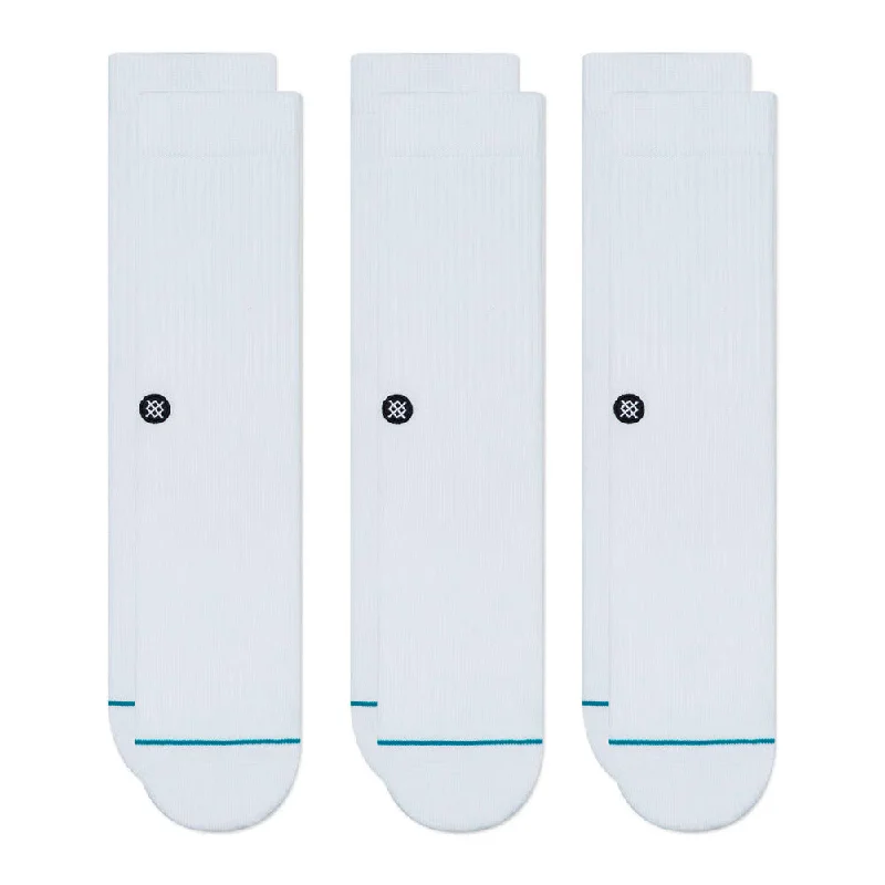 Retro cozy socks-Stance - Icon 3 Pack Socks White