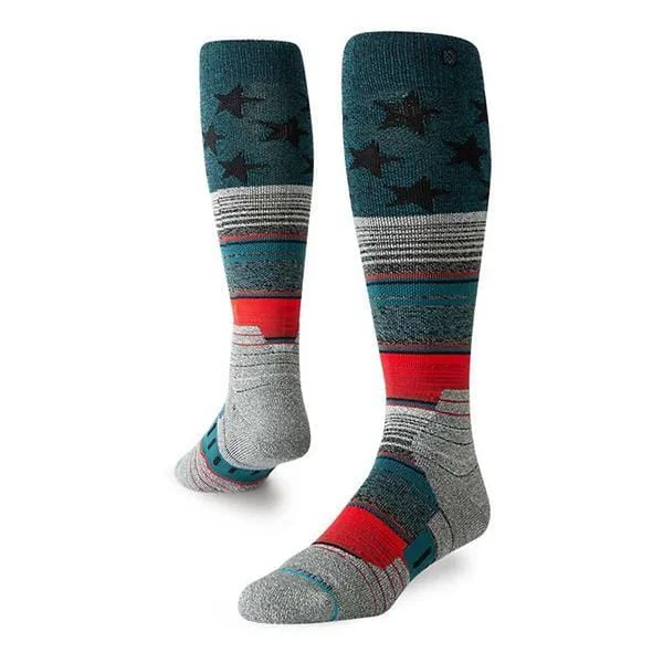 Casual bamboo socks-Stance Skiing  M758C19Stf Green Star Fade Sock