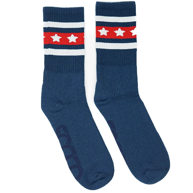 Luxury striped socks-Star Spangled Stars & Stripes | Light Navy