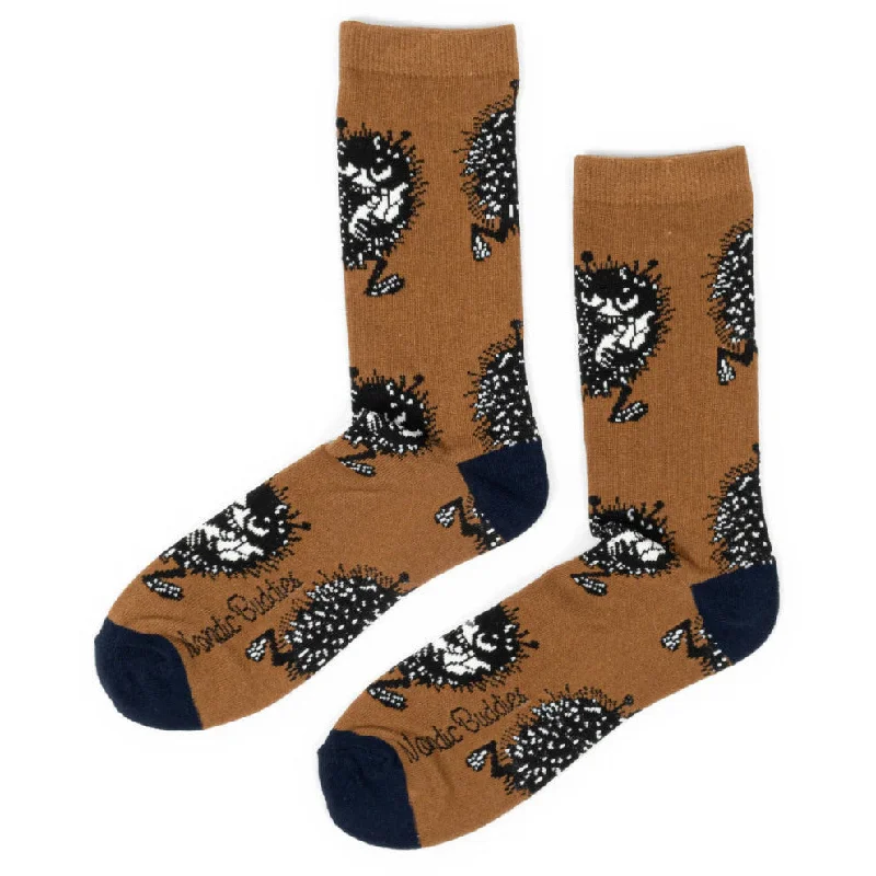 Grip holiday socks-Stinky Getaway Socks Brown - Nordicbuddies