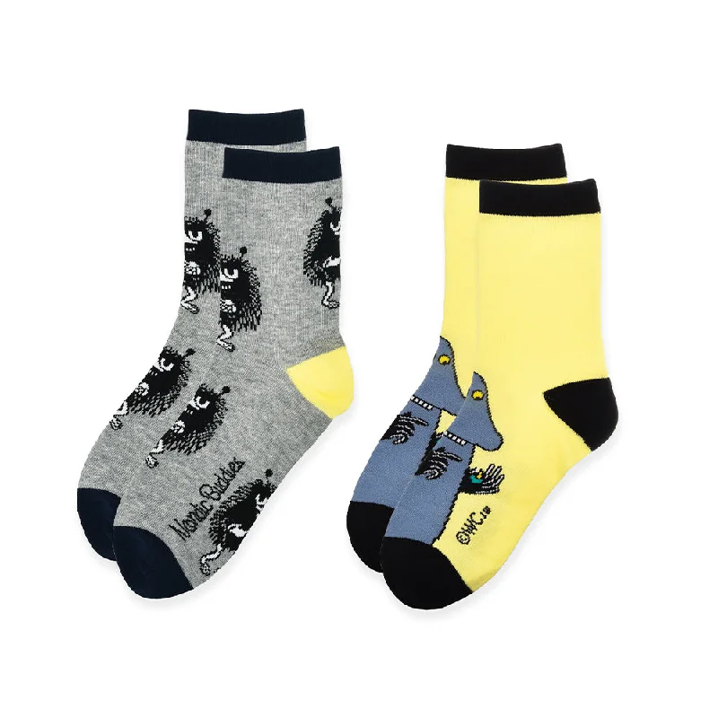 Organic fuzzy socks-Stinky & The Groke Kids Socks 2-Set - Nordicbuddies