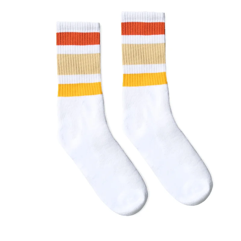 Classic yellow socks-Sunset Shades | White