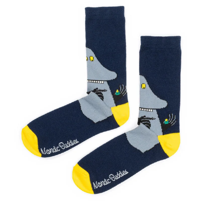 Retro bamboo socks-Moomin The Groke Socks Dark Blue 40-45 - Nordicbuddies