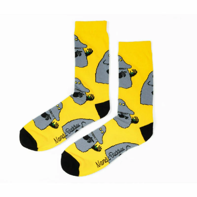 Anti-slip running socks-The Groke's Evening Walk Socks Yellow 40-45 - Nordicbuddies