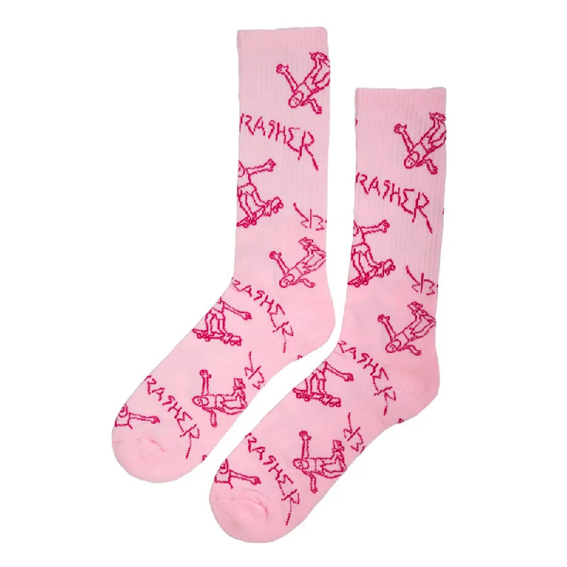 Performance cozy socks-Thrasher - Gonz Logo Socks Light Pink