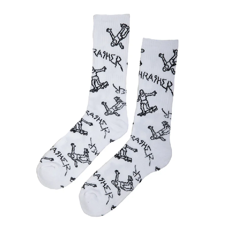 Colorful thermal socks-Thrasher - Gonz Logo Socks White