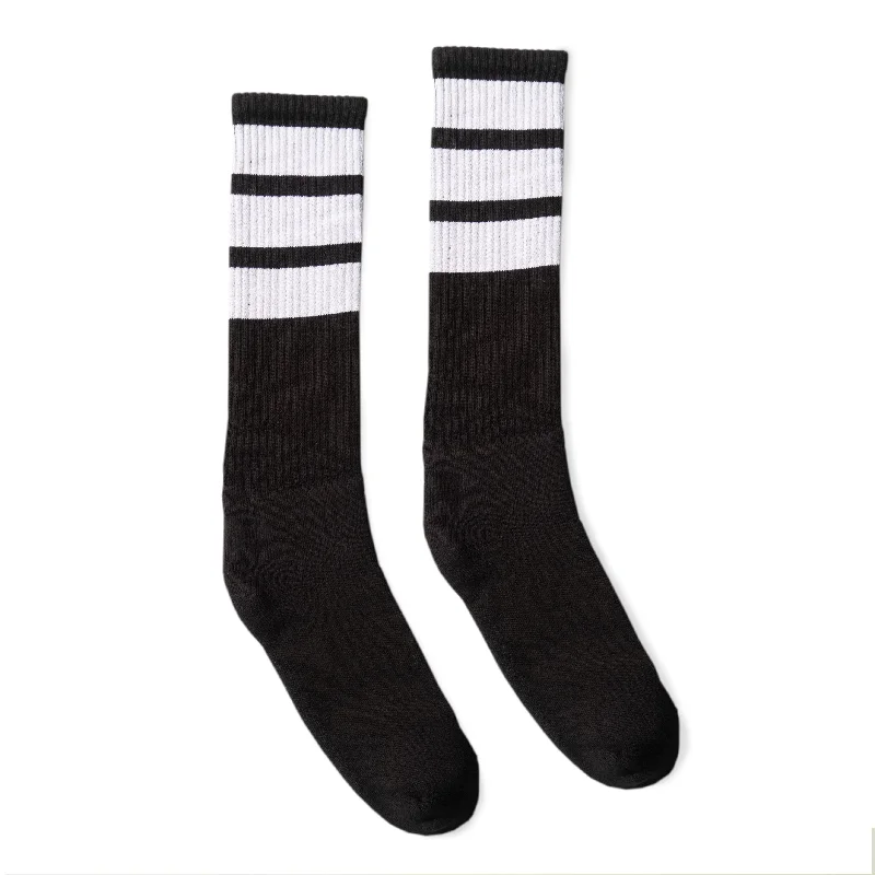 Athletic cozy socks-True Knee High Bold Stripes Black | White