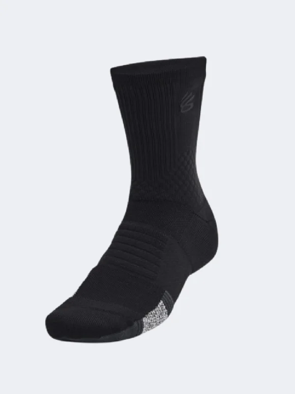 Organic knit socks-Under Armour Curry Ad Playmaker Unisex Basketball Sock Black/Anthracite