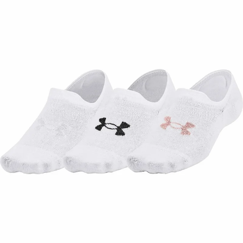 Thermal striped socks-Under Armour Essential (3 Pack) Ultra Low Socks - White