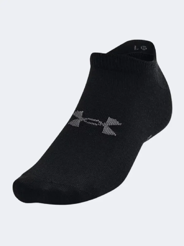 Minimalist cotton socks-Under Armour Essential 6-Pack No Show Men Training Sock Gray/Black