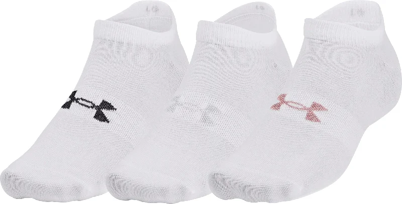 Soft wool socks-Under Armour Essentials (3 Pack) No Show Socks - White