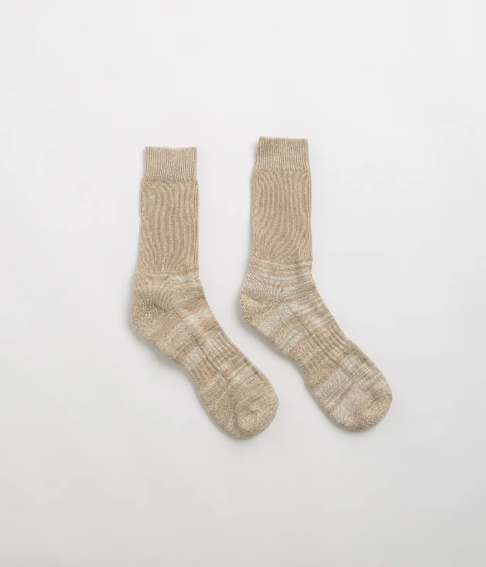 Cozy alpaca socks-Uskees 4006 Organic Cotton Socks - Khaki