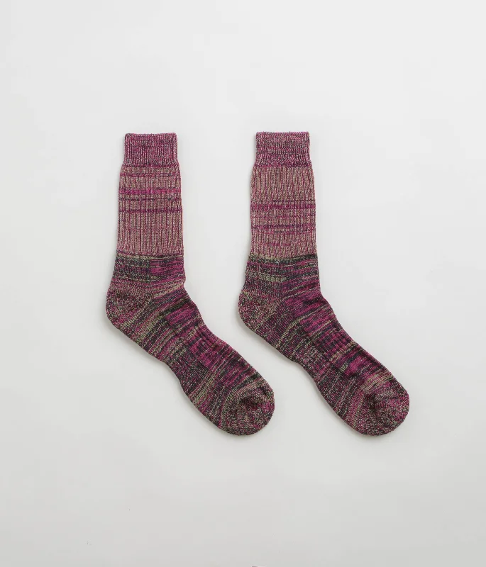 Athletic striped socks-Uskees 4006 Organic Cotton Socks - Violet